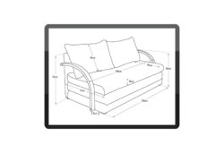 Home - Fizz - 2 Seater Fabric - Sofa Bed - Black